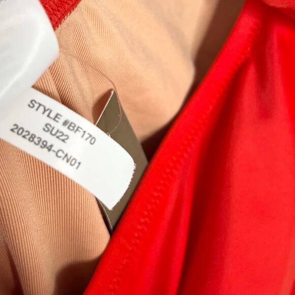 J. Crew Womens One Shoulder Bow Swimsuit Size 20 Red One Piece Padded Preppy - Picture 14 of 14
